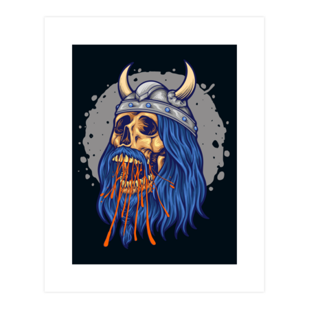 Horned viking skull shirt design
