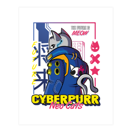 Cyberpunk cat tokio futuristic adventure