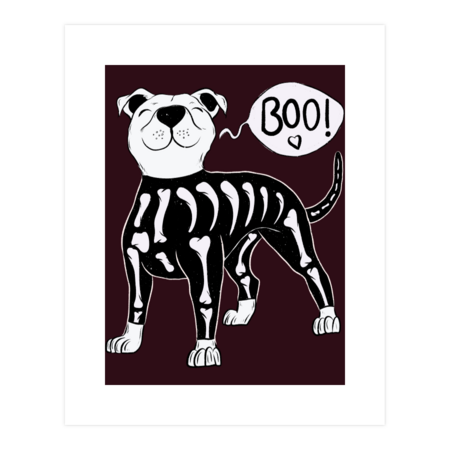 Boo! skeleton dog