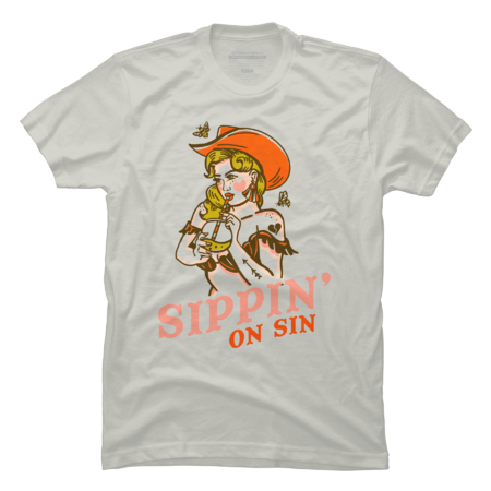 Sipping On Sin: Cute Country Western Blonde Drinking Cocktail