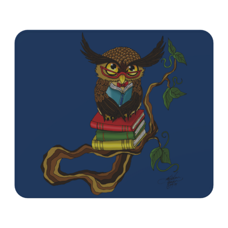 Cute Owl and his Books