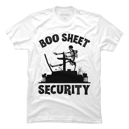 Boo Sheet Security Funny Fighting Halloween Skeleton