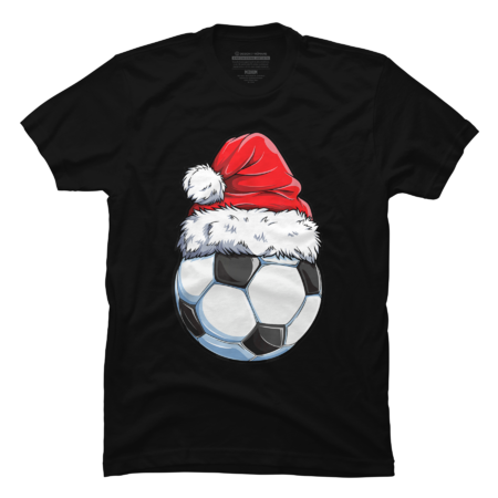 Christmas Soccer Ball Santa Hat Funny Sport Xmas