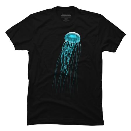 Bright glowing blue jellyfish