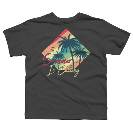 Summer is calling, vintage palm and sunset