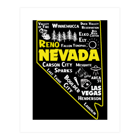 Cute Reno Nevada Map Boulder City Laughlin Mesquite Tonopah