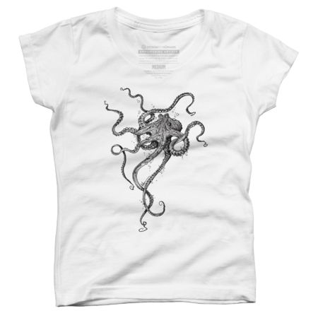 Twisted Envy Girl's Funny Octopus Fight Me T-Shirt 