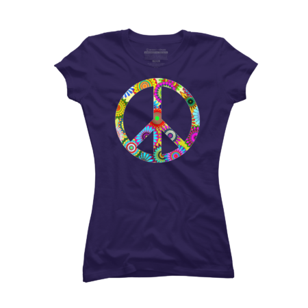 Cool Retro Flowers Peace Sign