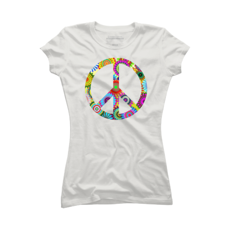 Cool Retro Flowers Peace Sign