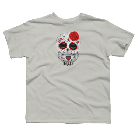 Cute Red Day of the Dead Sugar Skull Owl
