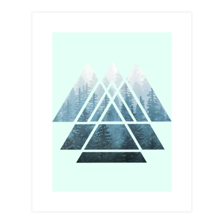 Sacred Geometry Triangles - Misty Forest