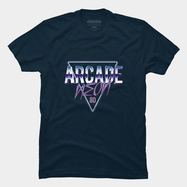 Arcade Neon 80s T Shirt By Fakegraphic Design By Humans