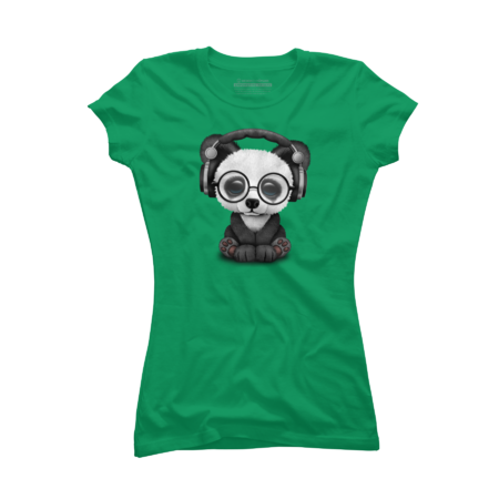 Cute Baby Panda Wearing Headphones