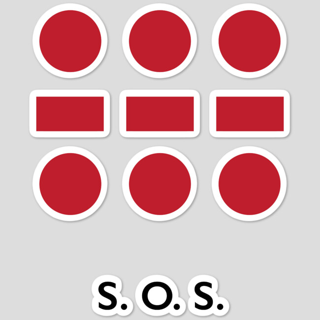 Sos Morse Code Nautical Flag Sticker By Calebfaires Design By