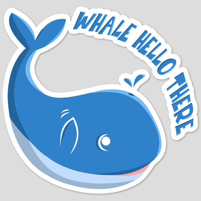 Whale Hello There T-Shirt Funny Wildlife Ocean Cute Pun Wordplay Mens Tee Shirt